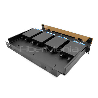 Rack Mount 4xMTP/MPO to LC Duplex Fiber Patch Panel with 120 Fibers and 1.2mm SPCC Black Coating