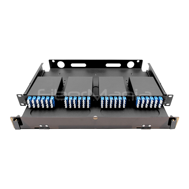 Rack Mount 4xMTP/MPO to LC Duplex Fiber Patch Panel with 120 Fibers and 1.2mm SPCC Black Coating